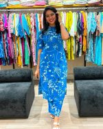 Azure Bloom Printed Kurta Palazzo Set