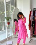 Blossom Pink Printed Kurta Pant Set