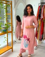 Blush Pink Floral Printed Kurta palazo Set