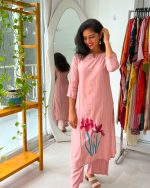 Blush Pink Floral Printed Kurta palazo Set