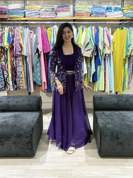 Embroidered Blazer Style Co-ord Set