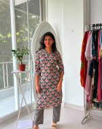 Emerald Petal Printed Kurta Pant Set