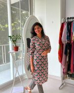 Emerald Petal Printed Kurta Pant Set