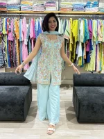 Floral Embroidered Indo-Western Palazzo Set