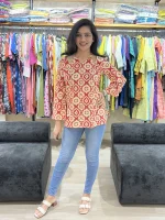 Floral Printed Cotton Tunic Top