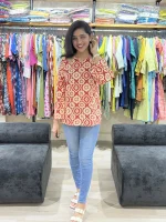 Floral Printed Cotton Tunic Top