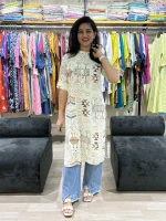 Ivory Abstract Print Kurti