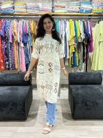 Ivory Abstract Print Kurti