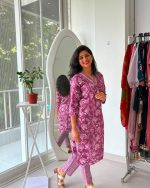 Lavender Blossom Printed Kurta Pant Set