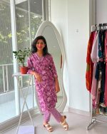 Lavender Blossom Printed Kurta Pant Set