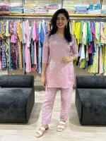 Lavender Co-ord Set with Moti Work