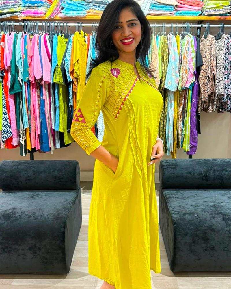 Lime Radiance Embroidered Anarkali Suit Set