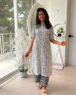Monochrome Heritage Printed Kurta Palazzo Set