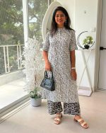 Monochrome Heritage Printed Kurta Palazzo Set
