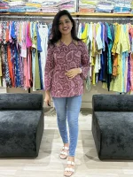 Paisley Print Casual Cotton Tunic Top