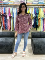 Paisley Print Casual Cotton Tunic Top