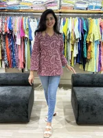 Paisley Print Casual Cotton Tunic Top
