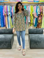 Paisley Print Cotton Tunic Top