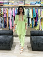 Pistachio Green Embroidered Cord