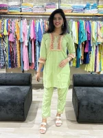 Pistachio Green Embroidered Cord