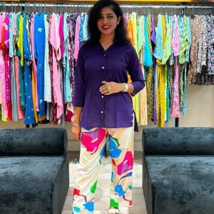 Purple Shirt Co-ord Set