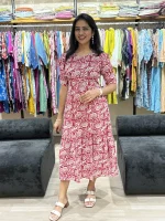 Red Floral Fit & Flare Cotton Dress_result