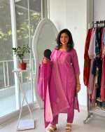 Rose Mauve Embroidered Festive Suit Set
