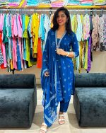 Royal Indigo Embroidered Suit Set