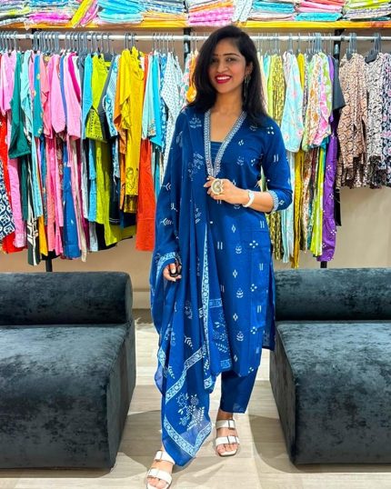 Royal Indigo Embroidered Suit Set