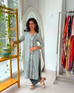 Silver Mist Embroidered Kurta Set