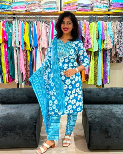 Sky Blossom Printed Suit Set