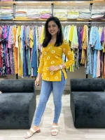 Sunburst Print Casual Cotton Tunic Top_result