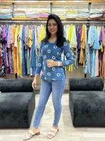 Sunburst Print Casual Cotton Tunic Top_result