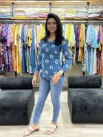 Sunburst Print Casual Cotton Tunic Top_result