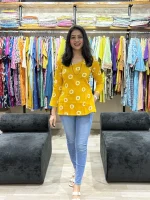 Sunburst Print Casual Cotton Tunic Top_result