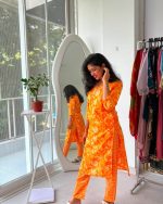 Sunlit Marigold Printed Kurta Pant Set