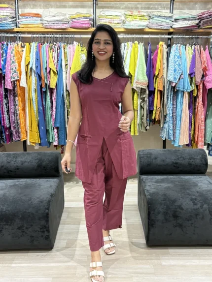 Wine Co-Ord Cotton Pair Set_result
