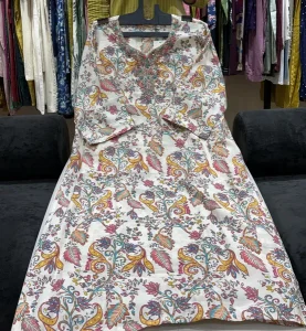 Multicolor Printed Maslin Silk 3-Piece Suit Set